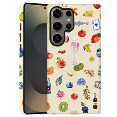Imagem de DAIZAG Capa para Samsung Galaxy S24 Ultra, capa de telefone estética com concha de fruta, capa de proteção de camada dupla fosca durável para mulheres e meninas