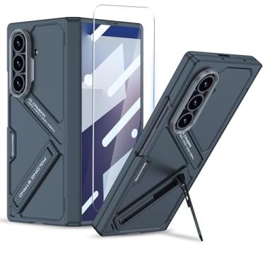 Imagem de Clatoxi Capa para Samsung Galaxy Z Fold 7 com suporte invisível e protetor de tela integrado [cobertura de dobradiça magnética] capa à prova de choque para Samsung Galaxy Z Fold 7 (verde)