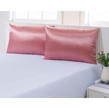 Imagem de 02 Fronhas De Cetim Anti Frizz 70cm X 50cm Par Duas Unidades - FF Enxo