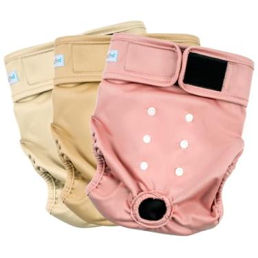 Imagem de Paw Legend Fraldas laváveis reutilizáveis para cães fêmeas para aquecer fraldas para cachorros fêmeas (pacote com 3, GG)