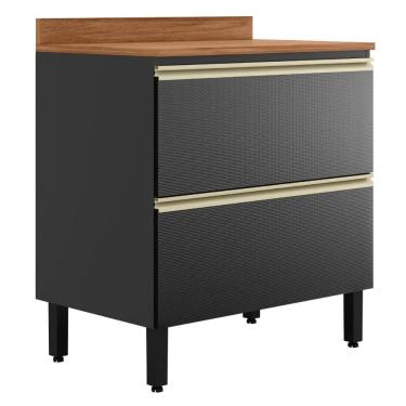 Imagem de Balcão de Cozinha Proença 80cm 1 Porta e 1 Gaveta com Tampo MDF - Demartêz