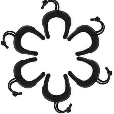 Imagem de Hawsam Pacote com 6 batentes de porta de primeiros socorristas pretas de segurança à prova de bebê maçaneta de porta protetor de dedo para janela, armário, aplicação da lei, polícia