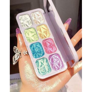 Imagem de Paleta de maquiagem evpct 8 cores Face Cheek Highlighter Shimmer