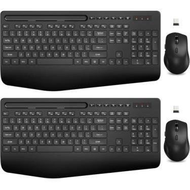 Imagem de Combo de teclado e mouse SABLUTE Wireless Ergonomic, pacote com 2