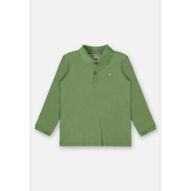 Imagem de Camisa Polo Manga longa em Suedine Infantil Menino Up Baby, Verde, 12