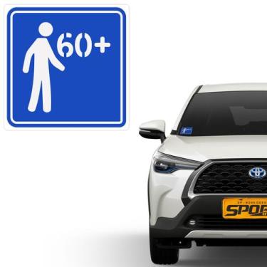 Imagem de Adesivo Idoso 60+ Vidro Interno Carro Azul 10x10 Automotivo - SPORTINO