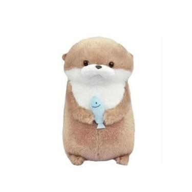 Imagem de Brinquedo de Pelúcia Mini Lontra com Peixe  Fofo e Divertido para Cria