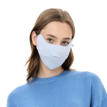 Imagem de Máscara feminina de inverno, meia face, à prova de vento, à prova de vento, balaclava à prova de poeira, capa esportiva para o rosto ao ar livre WNN3T159D azul claro