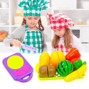 Imagem de Frutas e Legumes de Brinquedo 10 Peças – Cesta Comidinha Infantil para Cortar e Brincar