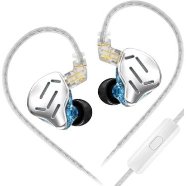 Imagem de Fone de ouvido de metal KZ ZAX 7BA + 1DD Hybrid 16 Drivers Fones de ouvido de graves HiFi nos fones de ouvido para monitor de ouvido Fones de ouvido esportivos com cancelamento de ruído (com mic,prata) Observe o CPF ao fazer um pedido