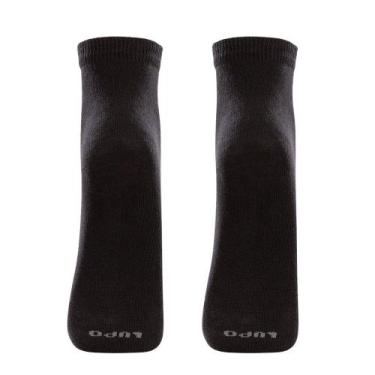Imagem de Kit com 2 Meias Infantil Lupo Kids Cor Preta, Calçados 24 a 29, Igual 