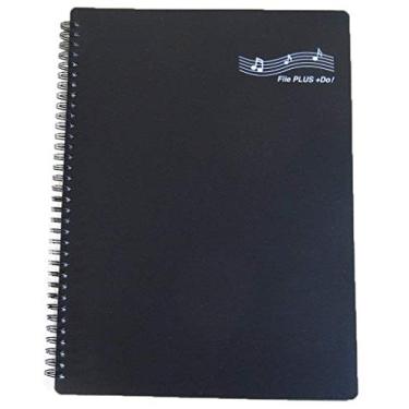 Imagem de Pasta FILE PLUS DO para músicos, pasta de partituras, pasta de banda, escrita, encadernação espiral, tamanho carta americana/A4, 30 mangas, 60 páginas (preto)