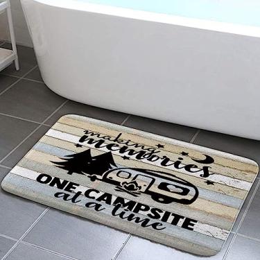 Imagem de JAWO Tapete de banho para casa de banho, campismo, casa de fazenda, tapetes de campismo, tapetes de campismo, antiderrapante, viagem, reboque, acessórios de decoração de casa de banho, 40,6 x 60,8 cm
