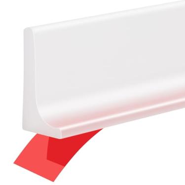 Imagem de Represa de água de limite de chuveiro de 99 cm, tira de vedação de barreira de chuveiro de silicone autoadesiva para banheiro e cozinha, proteção contra respingos sob a porta, tampa de água para