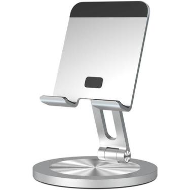 Imagem de Suporte de telefone YCNEW 360 Rotating Desk Alumínio Prateado