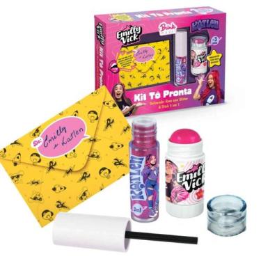 Imagem de Kit Maquiagem Tô Pronta Dos Rosa Emilly Vick e Katlen Original, Brink 