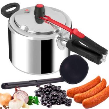 Imagem de Panela De Pressão 4,5L Clock Original+ Alumínio Polido Fechamento Inte