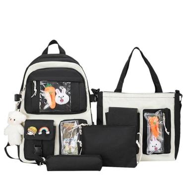 Imagem de Mochila Grande Com Kit Escolar Completo 4 Pçs Viagem Passeio