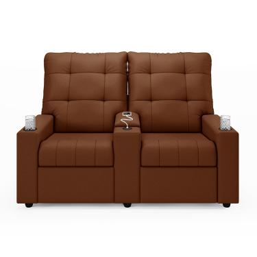 Imagem de Poltrona Reclinável Para Cinema Parma 2 Lugares Baú USB Veludo Terracota FH1 - D'Rossi