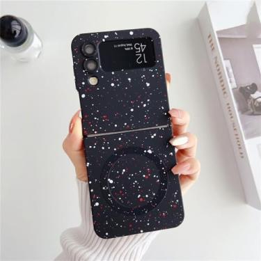 Imagem de Wave point capa dura para samsung galaxy z flip 3 4 5 zflip 5 z flip5 capa de carga ultrafina, preta, para samsung z flip 4