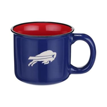Imagem de The Memory Company Caneca de acampamento oficialmente licenciada de 425 g com logotipo, Buffalo Bills