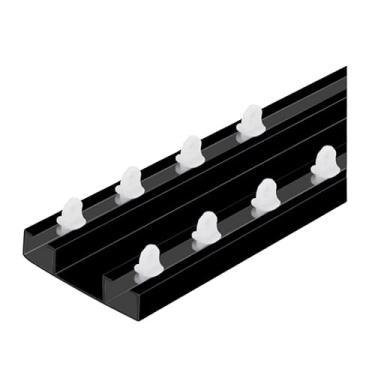 Imagem de Trilho Suíço Duplo Max Cortina PRETO - Kit Cortineiro Varão SELECIONE O TAMANHO. (7 METROS)