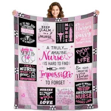 Imagem de Presentes de enfermeira para mulheres e mulheres, cobertor diário de lã macia para enfermeiras profissionais de enfermagem, escola de enfermagem, presentes de aniversário de pós-graduação 152 x 127 cm