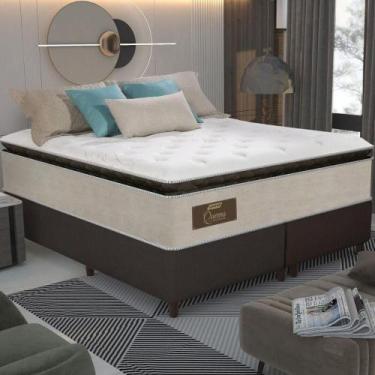 Imagem de Cama Box Conjugado King Com Colchão 193x73x203 Gazin Cr35350 Bege Marr