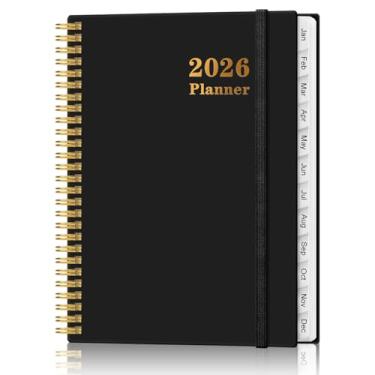 Imagem de Agenda 2026 para mulheres e homens - Agenda mensal e semanal de janeiro de 2026 a dezembro de 2026, planejamento estudantil com 12 abas para material escolar de escritório, bolso interno, 21,6 cm x 28