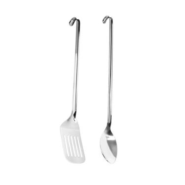 Imagem de Espatula e Colher Grande Profissional Cabo Longo Inox Buffet