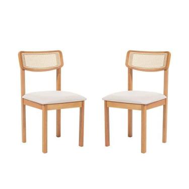 Imagem de Kit 2 Cadeiras com Encosto Tela Assento Estofado Florença - Casa e Jar