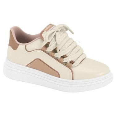 Imagem de Tênis Moleca Feminino Dulce María, Branco off, 35