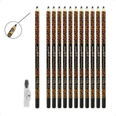 Imagem de Kit Revenda 12 Lápis Para Delinear Olhos Preto Matte Pink 21 - Pink 21