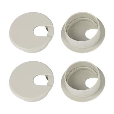 Imagem de uxcell Ilhós de mesa de computador de escritório, ilhós de plástico para capa de cabo de mesa - 1,4 polegadas/35 mm de diâmetro, 4 pacotes, cinza