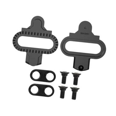 Imagem de oshhni Conjunto de 2 peças de presilhas para pedal de bicicleta de montanha com parafusos e arruelas, presilhas para bicicleta para SPD para passeios ao ar, Preto