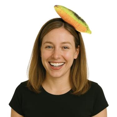 Imagem de Beistle Bandanas de espiga de milho – Pacote com 2, acessórios engraçados de fantasia anexados a tiaras de encaixe, acessórios de festa com tema alimentar para festivais de colheita, temas de fazenda