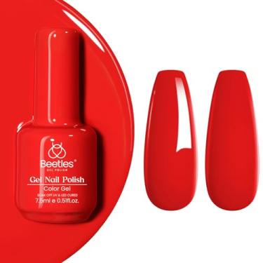 Imagem de Beetles Gel Verniz de Unha, 1 Pcs 15ml 0.51OZ Red Color Soak Off U V LED Gel Polo Nail Art Design Manicure Salon DIY Salon Gel