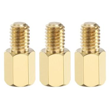 Imagem de PATIKIL 3 parafusos espaçadores de rosca macho para fêmea M6 x 10 mm + 8 mm de latão sextavado PCB porca espaçadora de placa mãe para drone quadricóptero computador projetos eletrônicos placa de