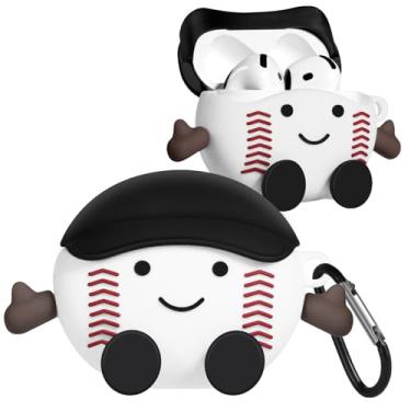 Imagem de Joyleop Capa para Airpods 4 – Capa protetora de silicone macio para Airpods 4ª Gerneration 2024 com design exclusivo de bola de desenho animado Kawaii para Airpods 4ª geração 2024