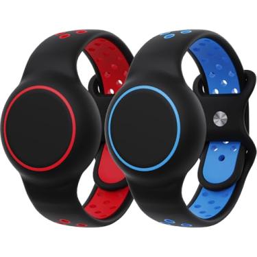 Imagem de Pulseiras impermeáveis compatíveis com AirTag para crianças, 2 unidades de suporte de silicone com design de capa oculta, compatível com AirTag para crianças, suporte respirável para rastreador GPS