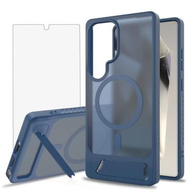 Imagem de Asuwish Capa de celular para Samsung Galaxy S25 Ultra 5G, compatível com Magsafe Magnetic, protetor de tela, capa protetora à prova de choque com suporte dobrável S25Ultra 25S S 25 25Ultra 6,9 2025