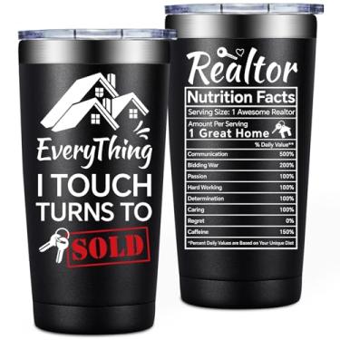 Imagem de SpenMeta Presentes de corretor de imóveis para mulheres, homens - Presente de encerramento para corretores de imóveis - Presentes de agente imobiliário - 590 ml Everything I Touch Turns To Sold