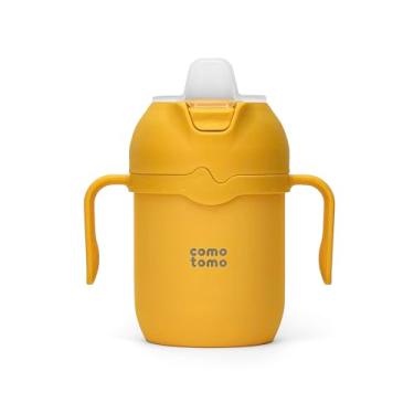 Imagem de Comotomo Copo infantil de 236 ml com canudo de silicone e bico, amarelo (amarelo)