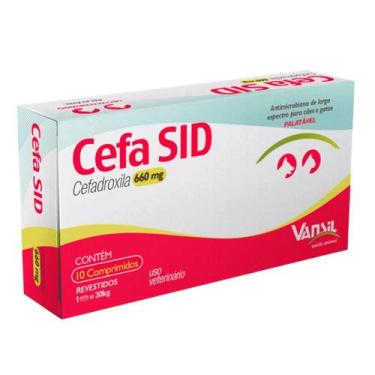 Imagem de Antibiótico Cefa SID para Cães e Gatos com 10 comprimidos de 660 mg - 