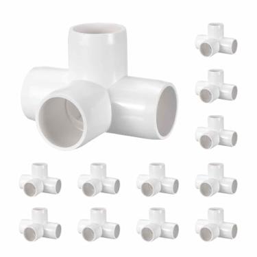 Imagem de Kozelo Pacote com 12 encaixes de tubulação de cotovelo de PVC SCH40 de 2,5 cm, encaixe cruzado de saída lateral de canto de PVC de 4 vias, conectores de tubo de grau de móveis para projeto DIY