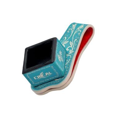 Imagem de CRICAL Suporte magnético para giz para tacos de bilhar, suporte de bilhar, redondo, quadrado, acessórios de bilhar azul e branco