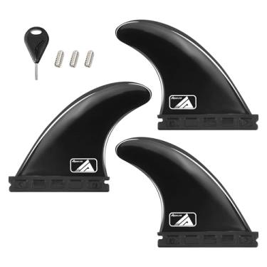 Imagem de Barbatanas de aba única e duas abas para surf/SUP para longboard, prancha de surf e paddleboard, barbatanas de surfe reforçadas com propulsor, aba única e dupla (Fu-437-preto)