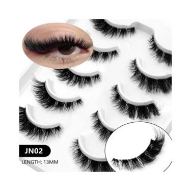 Imagem de Cílios Postiços De Olho De Gato Natural Em Mink Sintético, Macios E Le