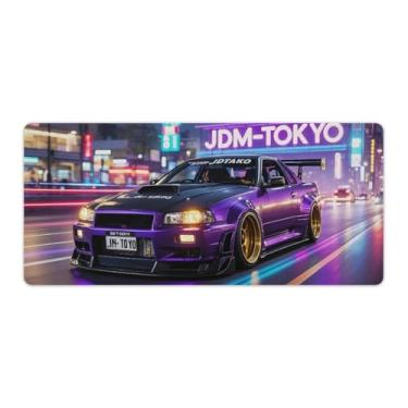Imagem de HouLaiZhe JDM Tokyo R34 Speed ​​Cool Fuji Gaming Mouse Pads JDM Car Desk Pads Grandes Mousepads para Teclado Desktop Mat40x90cm