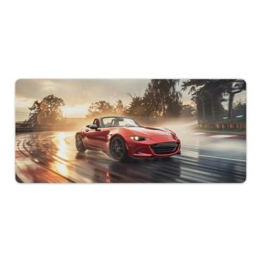 Imagem de HouLaiZhe Drift JDM Mx5 Cool Large Gaming Mouse Pads Tapete de Mesa Base de Borracha Antiderrapante Laptop Acessórios de Computador Suprimentos Bloco de Escrita para Escritório Casa 40 x 90 cm